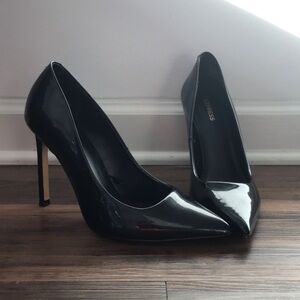 Express Shiny Black Heels